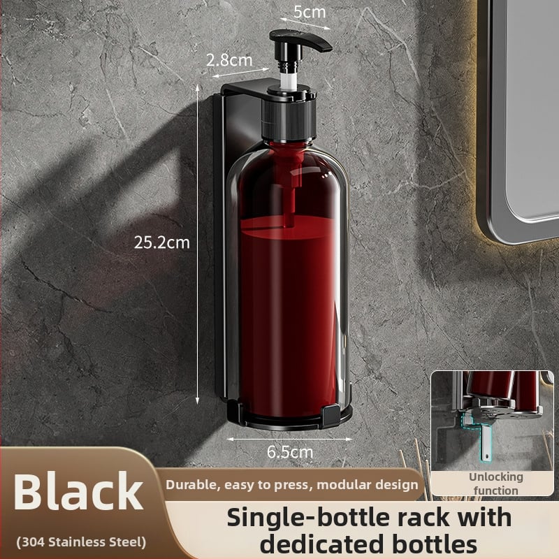 Suport dozator săpun din oțel inoxidabil – finisaj șlefuit, stil luxos discret, funcționare prin apăsare manuală, greutate 400 g