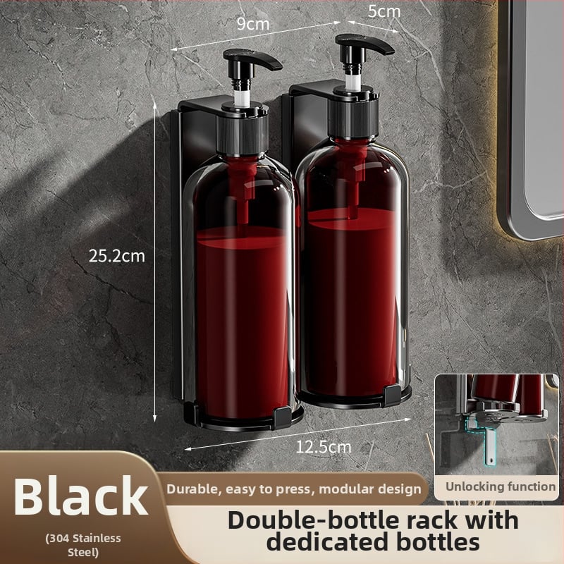 Suport dozator săpun din oțel inoxidabil – finisaj șlefuit, stil luxos discret, funcționare prin apăsare manuală, greutate 400 g