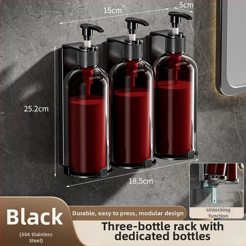 Suport dozator săpun din oțel inoxidabil – finisaj șlefuit, stil luxos discret, funcționare prin apăsare manuală, greutate 400 g