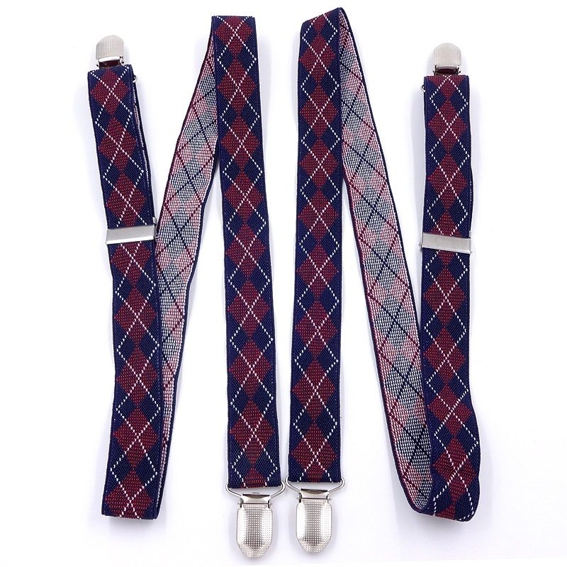 Bretele tip H elastice, unisex, poliester, 4 clips, lungime reglabilă