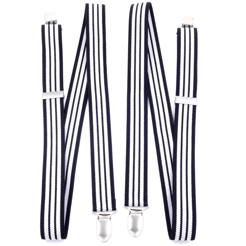 Bretele tip H elastice, unisex, poliester, 4 clips, lungime reglabilă