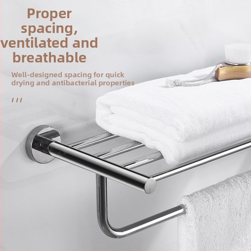 Nerezový vešiak na uteráky, dvojité vrstvy, leštený povrch, proti korózii, nosnosť 3–5 kg