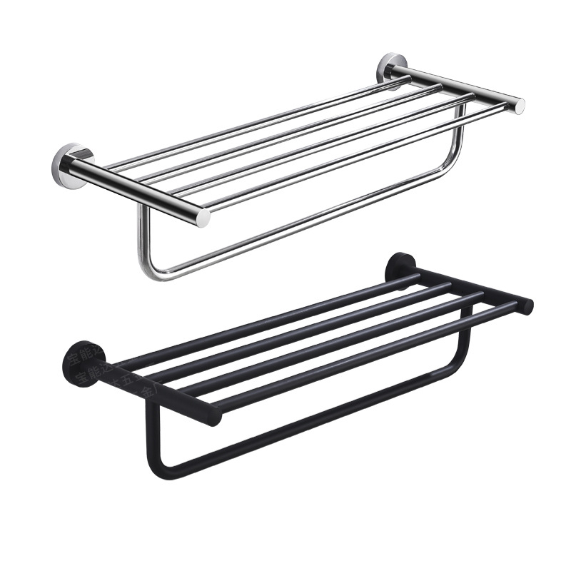 Държач за хавлии от неръждаема стомана, двуслоен, полирана повърхност, устойчив на корозия, капацитет 3–5 кг