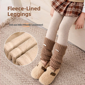 Tüdrukutele talvised fleecevoodriga pikkud Leggingsid, kõrge vöökoht, pikad, 80% puuvill, sobivad 3–8-aastastele