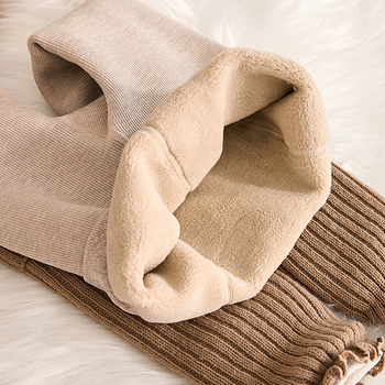 Zimske leggingice za djevojčice s flis podstavom, visoki pojas, duge, 80% pamuk, za djecu 3–8 godina