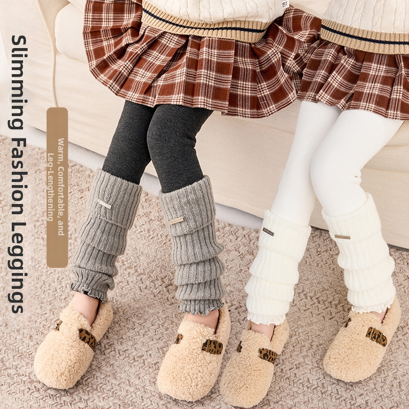 Tüdrukutele talvised fleecevoodriga pikkud Leggingsid, kõrge vöökoht, pikad, 80% puuvill, sobivad 3–8-aastastele