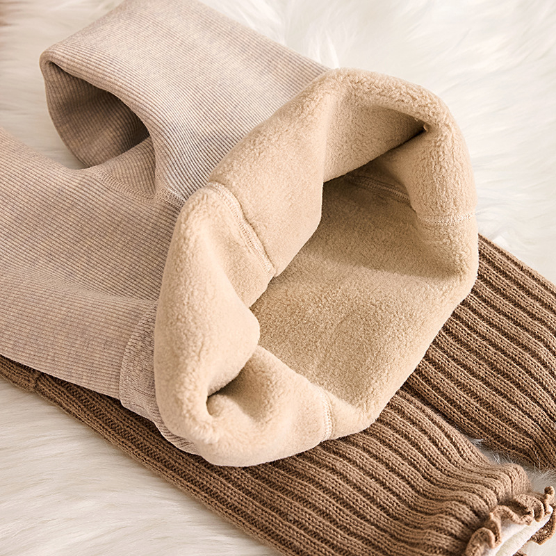 Zimske leggingice za djevojčice s flis podstavom, visoki pojas, duge, 80% pamuk, za djecu 3–8 godina