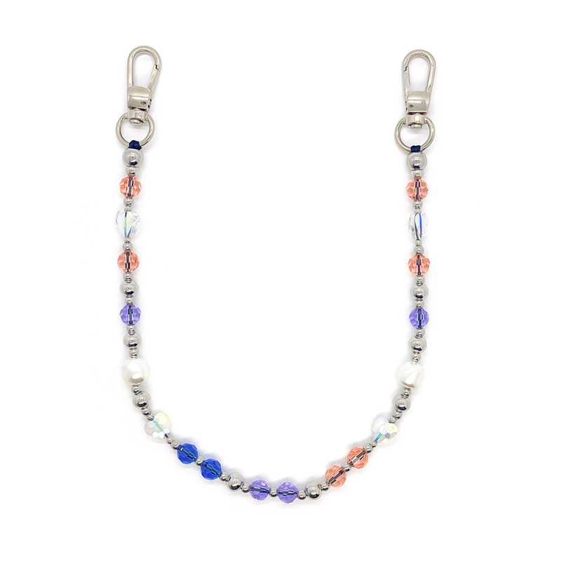 KKBEAD Funie de telefon cu mărgele – stil etnic, acrilic, breloc cu inimă, portabil