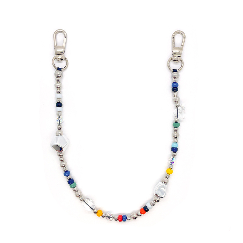 KKBEAD Funie de telefon cu mărgele – stil etnic, acrilic, breloc cu inimă, portabil