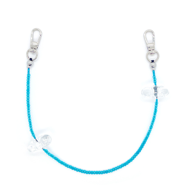 KKBEAD Funie de telefon cu mărgele – stil etnic, acrilic, breloc cu inimă, portabil