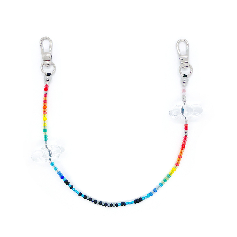 KKBEAD Funie de telefon cu mărgele – stil etnic, acrilic, breloc cu inimă, portabil