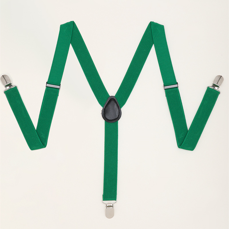 Bretele elastice pentru bărbați, cu 3 clipsuri, X-spate, cataramă metalică, lungime reglabilă, unisex, culoare solidă