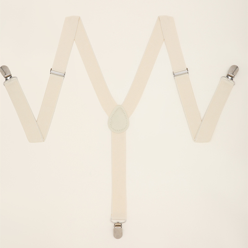 Bretele elastice pentru bărbați, cu 3 clipsuri, X-spate, cataramă metalică, lungime reglabilă, unisex, culoare solidă