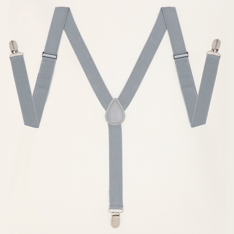 Bretele elastice pentru bărbați, cu 3 clipsuri, X-spate, cataramă metalică, lungime reglabilă, unisex, culoare solidă
