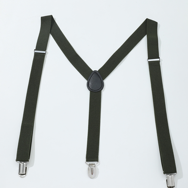 Bretele elastice pentru bărbați, cu 3 clipsuri, X-spate, cataramă metalică, lungime reglabilă, unisex, culoare solidă