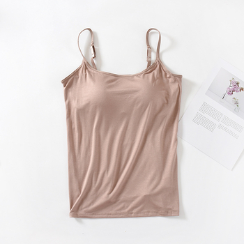 Camisole beépített párnázott kosárral; Modal anyag; 90–95% viszkóz; Sling pántok; mély kivágás