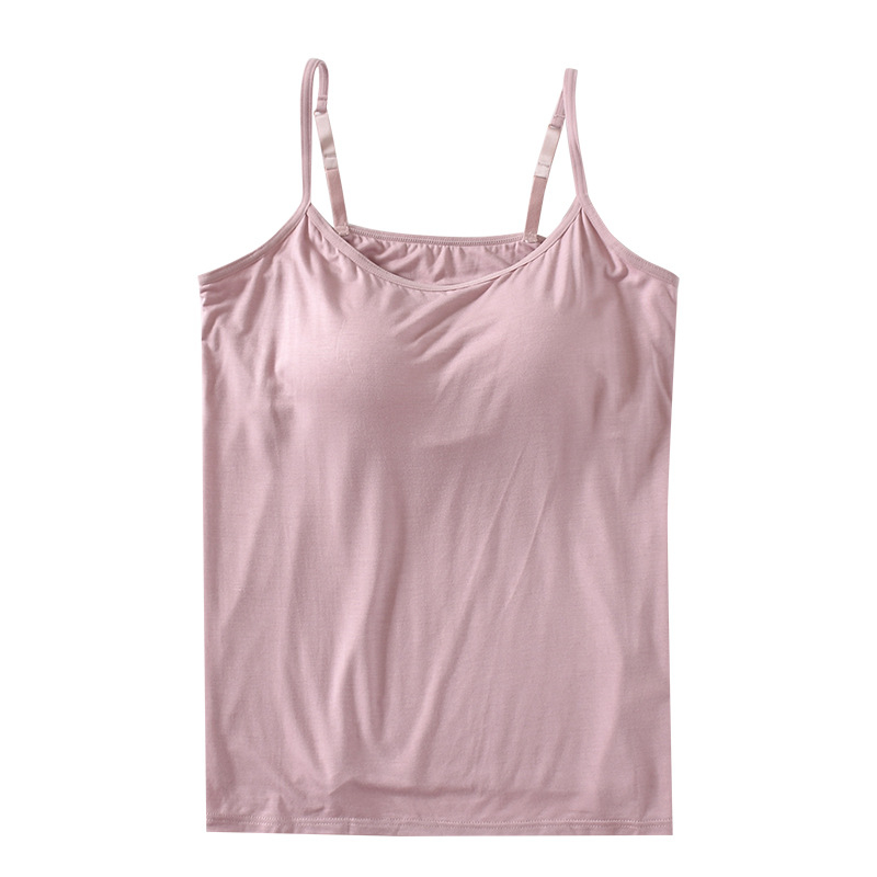 Camisole beépített párnázott kosárral; Modal anyag; 90–95% viszkóz; Sling pántok; mély kivágás