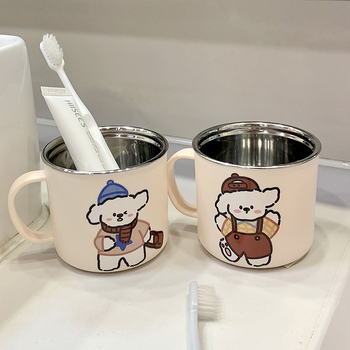 Pahar pentru periuțe cu design cu desen animat, cilindric, strat unic, ecologic