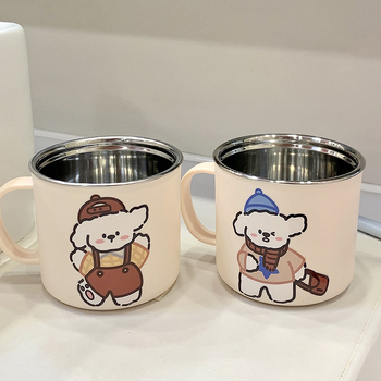 Pahar pentru periuțe cu design cu desen animat, cilindric, strat unic, ecologic