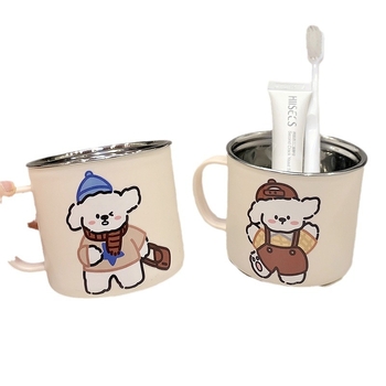 Pahar pentru periuțe cu design cu desen animat, cilindric, strat unic, ecologic