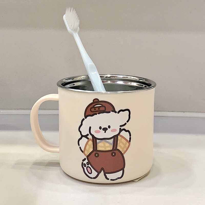 Pahar pentru periuțe cu design cu desen animat, cilindric, strat unic, ecologic