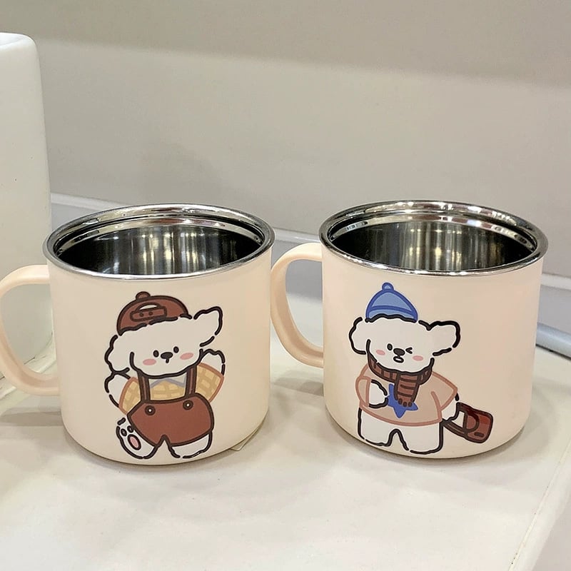 Pahar pentru periuțe cu design cu desen animat, cilindric, strat unic, ecologic