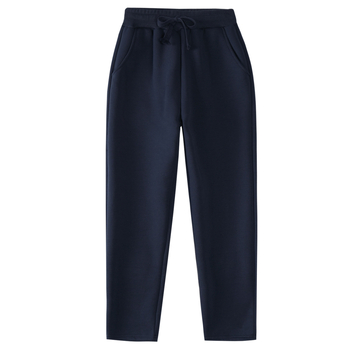 Detské zimné športové nohavice z bavlny s fleecovou podšívkou, stredne vysoký pás, elastický pás, jednofarebné, vhodné pre školskú uniformu