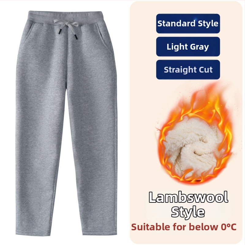 Detské zimné športové nohavice z bavlny s fleecovou podšívkou, stredne vysoký pás, elastický pás, jednofarebné, vhodné pre školskú uniformu