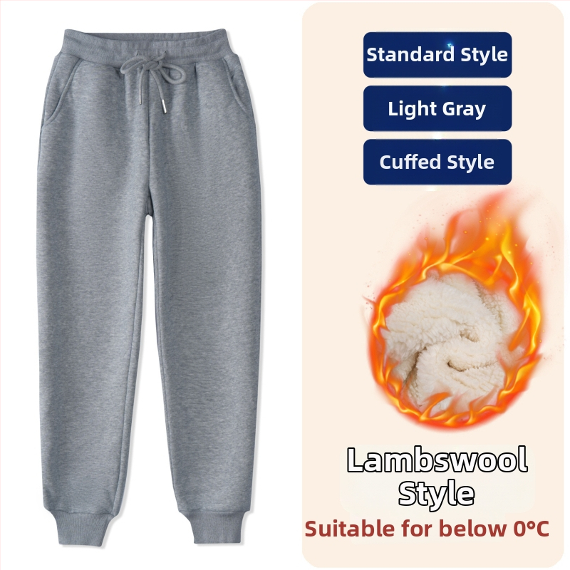 Detské zimné športové nohavice z bavlny s fleecovou podšívkou, stredne vysoký pás, elastický pás, jednofarebné, vhodné pre školskú uniformu