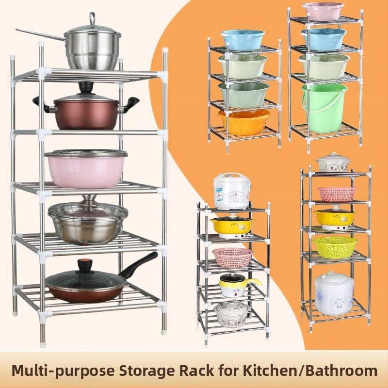 Raft de baie din oțel inoxidabil, pe podea, cu mai multe niveluri de depozitare, reglabil