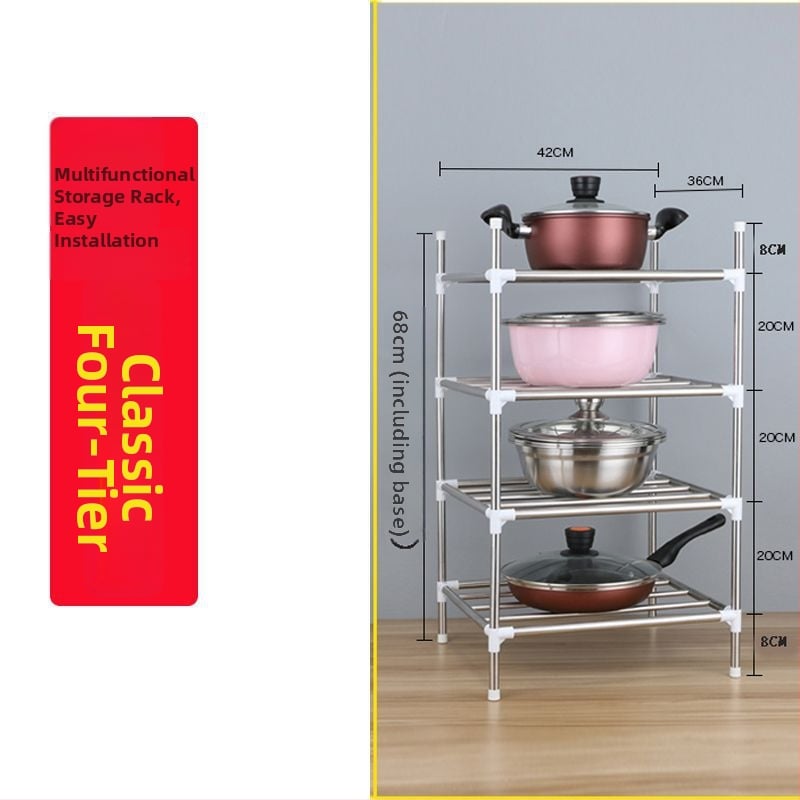 Raft de baie din oțel inoxidabil, pe podea, cu mai multe niveluri de depozitare, reglabil