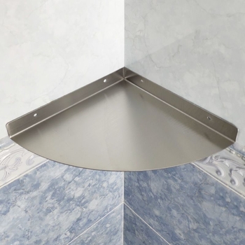 Raft de depozitare triunghiular din oțel inoxidabil, cu un singur etaj, pentru bucătărie și baie — montaj fără găuri, sarcină 10–20 kg