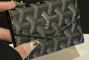 Portofel pentru pașaport și carduri din piele naturală, două straturi, model geometric, stil urban minimalist