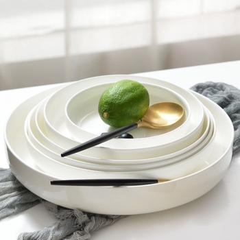 Nest Plate kostná porcelán hlboký tanier, kruhový, nordický štýl, vhodný do mikrovlnky