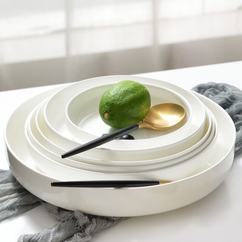 Nest Plate kostná porcelán hlboký tanier, kruhový, nordický štýl, vhodný do mikrovlnky