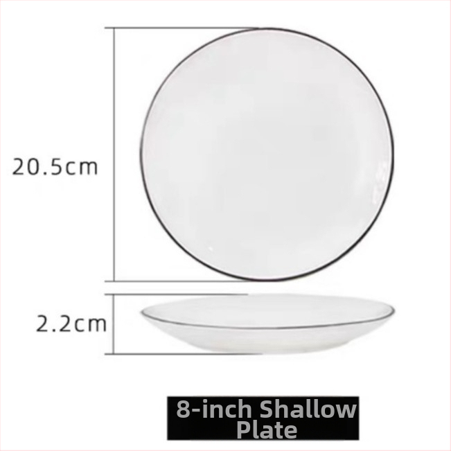 Nordický štýlový keramický jedálenský set – taniere a misy s podglazúrovaným povrchom, kruhové, vhodné do mikrovlnky