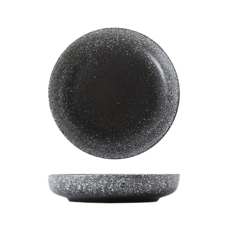 Set de boluri și farfurioare din porțelan, stil japonez, formă rotundă, compatibil cu microunde, finisaj sub glazură