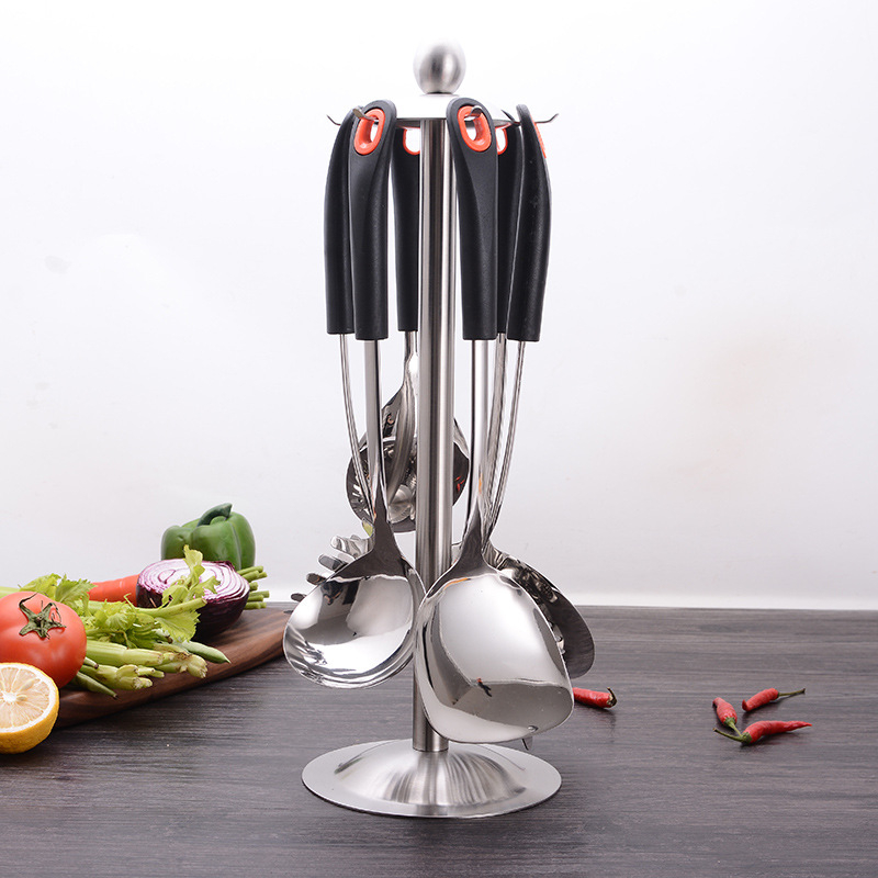 Šesťdielna súprava kuchynského náčinia z nehrdzavejúcej ocele – lyžička a špachtľa, protišmykové, tepelne odolné, proti popáleniu, s nepriľnavými povrchmi