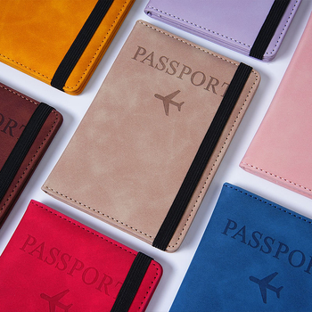 PU δερμάτινο πορτοφόλι διαβατηρίου με RFID - Αντικλεπτικό, για άνδρες και γυναίκες, πολλαπλών καρτών, διαβατήριο και έγγραφα (RFID ενεργοποιημένο; Unisex; Πολλαπλών καρτών)