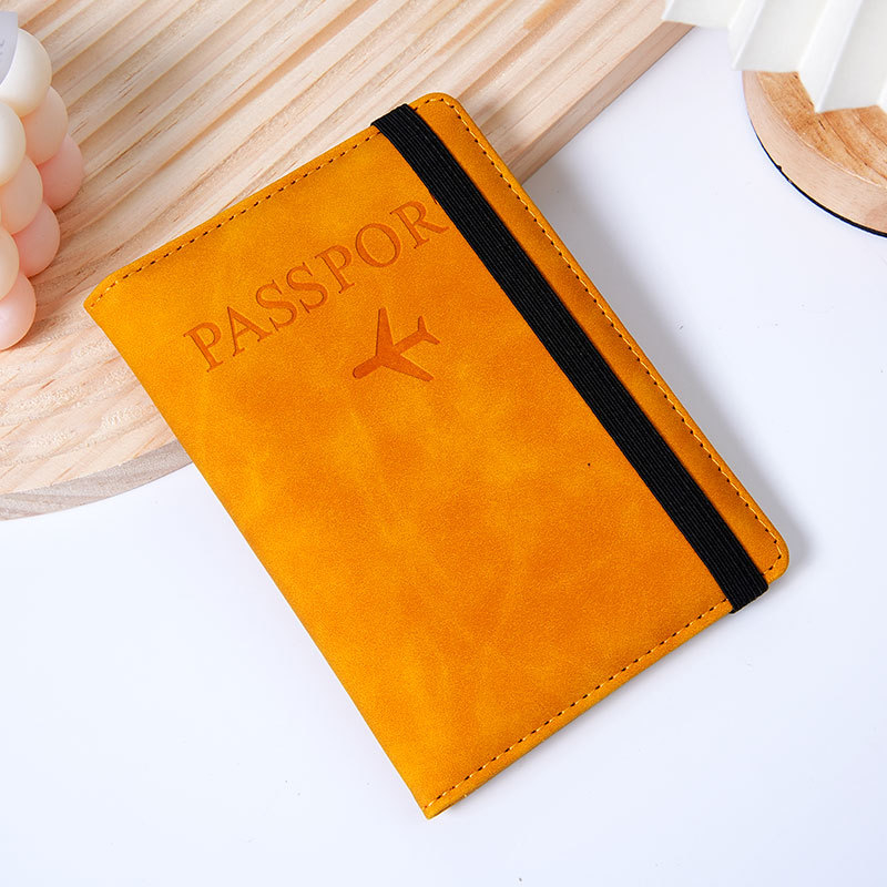 PU δερμάτινο πορτοφόλι διαβατηρίου με RFID - Αντικλεπτικό, για άνδρες και γυναίκες, πολλαπλών καρτών, διαβατήριο και έγγραφα (RFID ενεργοποιημένο; Unisex; Πολλαπλών καρτών)