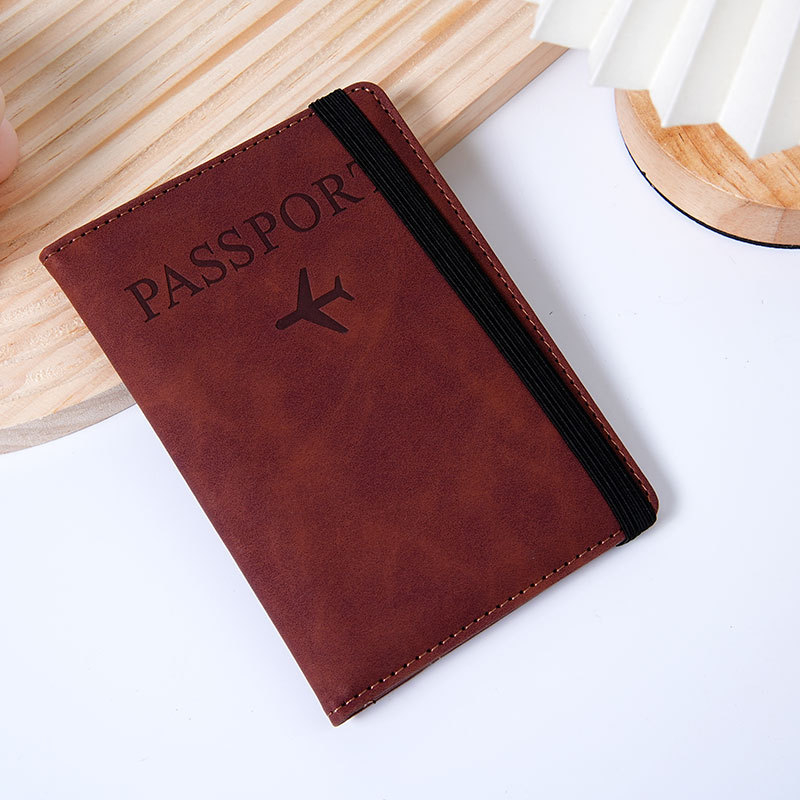 PU δερμάτινο πορτοφόλι διαβατηρίου με RFID - Αντικλεπτικό, για άνδρες και γυναίκες, πολλαπλών καρτών, διαβατήριο και έγγραφα (RFID ενεργοποιημένο; Unisex; Πολλαπλών καρτών)