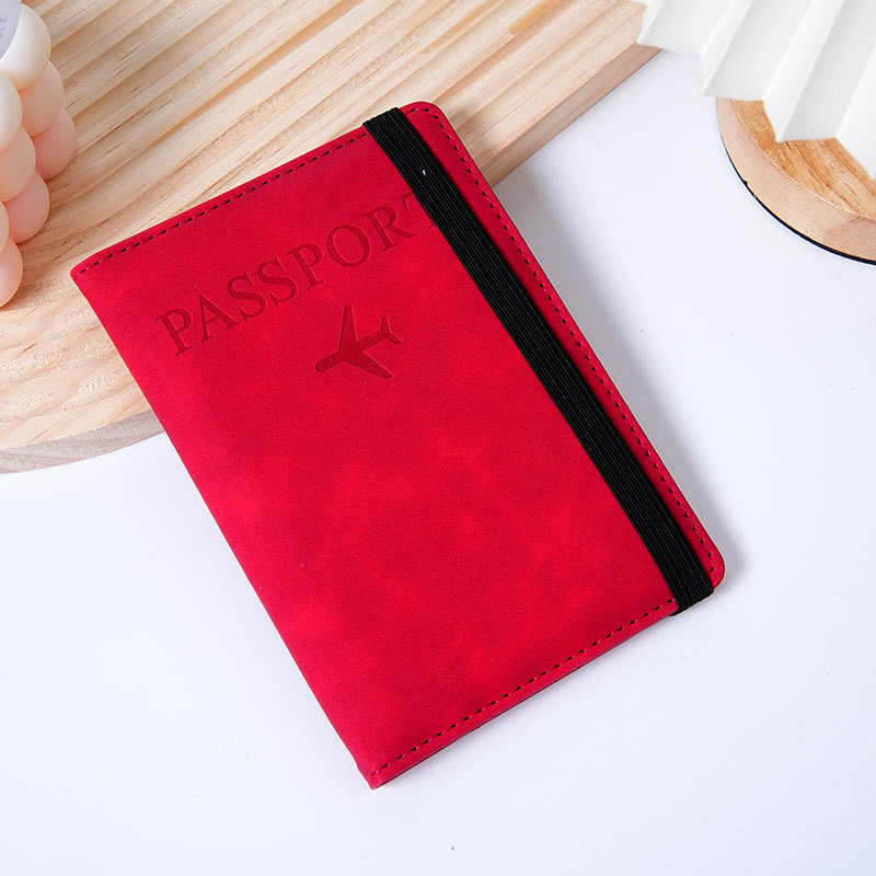 PU δερμάτινο πορτοφόλι διαβατηρίου με RFID - Αντικλεπτικό, για άνδρες και γυναίκες, πολλαπλών καρτών, διαβατήριο και έγγραφα (RFID ενεργοποιημένο; Unisex; Πολλαπλών καρτών)