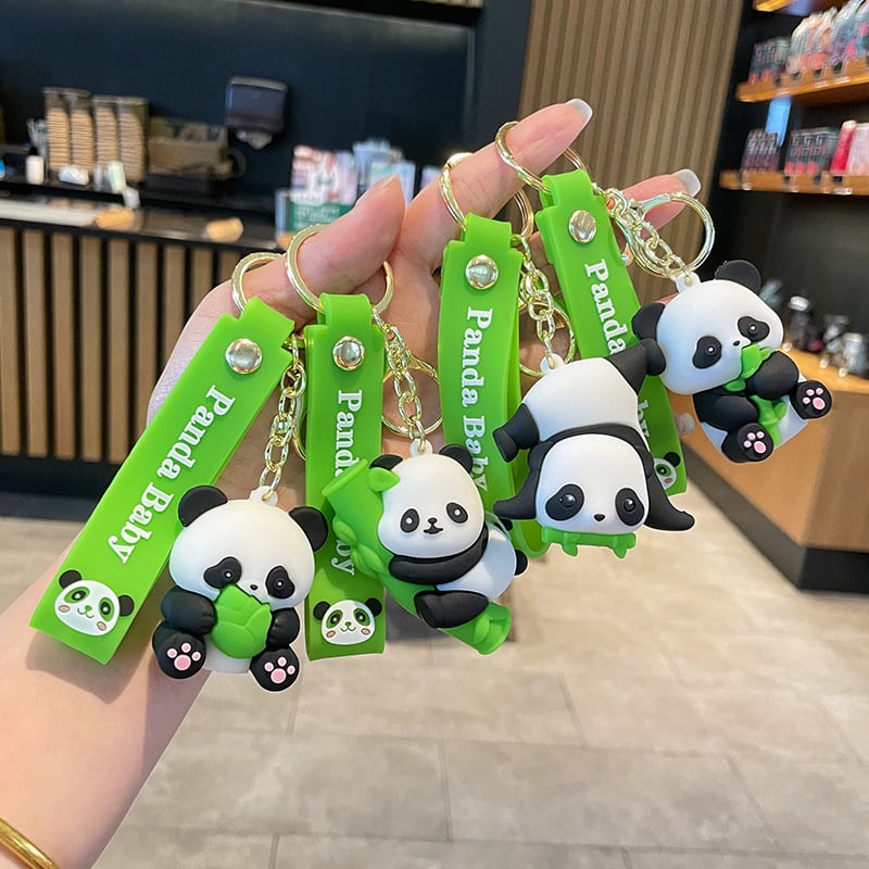 Panda silikonski ključni lanac, sladak dizajn