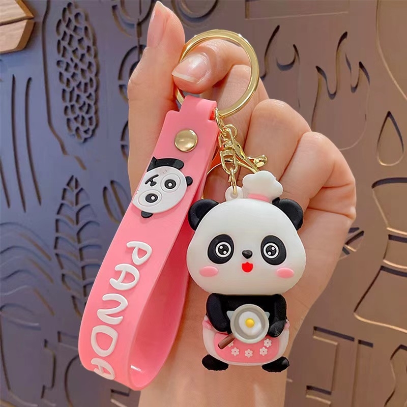 Panda silikonski ključni lanac, sladak dizajn