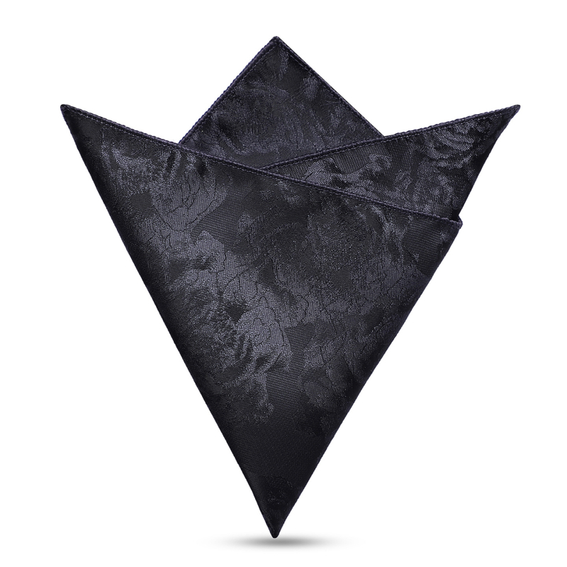 Vīriešu kabatas lakats — džakarda poliestera audums, monohroms raksts, poliestera oderējums, brīvs stils