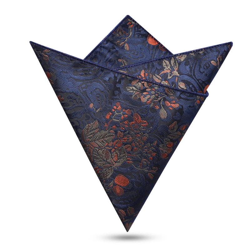 Vīriešu kabatas lakats — džakarda poliestera audums, monohroms raksts, poliestera oderējums, brīvs stils