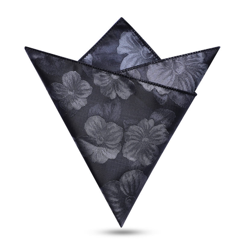 Vīriešu kabatas lakats — džakarda poliestera audums, monohroms raksts, poliestera oderējums, brīvs stils