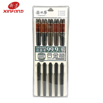 Leģētie ēšanas kociņi ar agat rakstu, 10 pāri, viegls luksusa retro stils