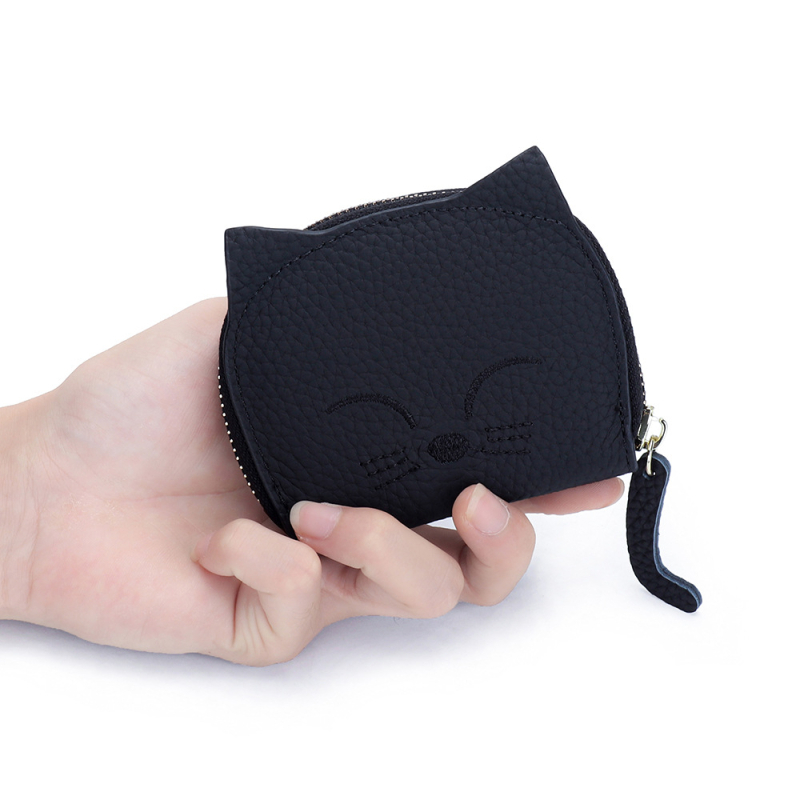 Unisex peňaženka na karty z pravej kože s 10 priehradkami na karty a 2 priehradkami na mince, vrchná vrstva hovädzej kože, jednofarebný vzor, pre uloženie kariet a dokladov