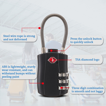 Simply TSA μηχανική κλειδαριά αποσκευών, μοντέλο 527, πλαστικό σώμα, κατάλληλη για ταξίδια στο εξωτερικό